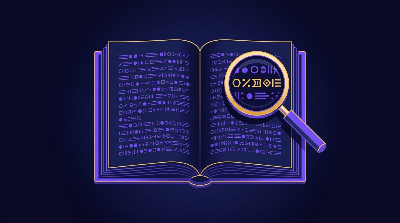 Illustration of a rulebook with a magnifying glass over key clauses